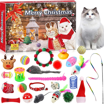 Calendario de Adviento para Gatos – 24 Juguetes Navideños